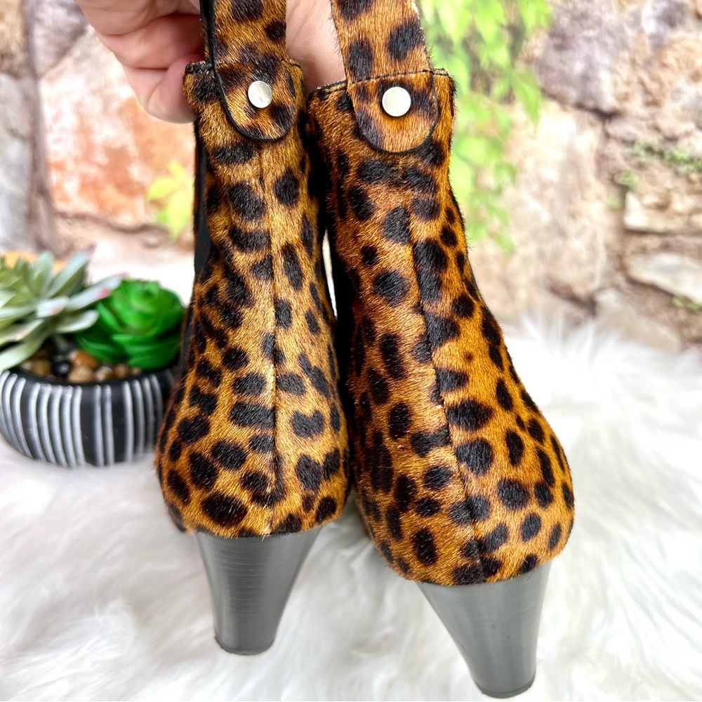 VERONICA BEARD Coastal Cowgirl Landon Leopard Print Calf-Hair Ankle Boots, 37.5 - Picture 11 of 15